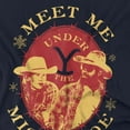 thumbnail image 2 of Yellowstone Christmas Meet Me Under The Mistletoe - Dark Women's Crop Top T-Shirt, Navy, X-Large, 2 of 3
