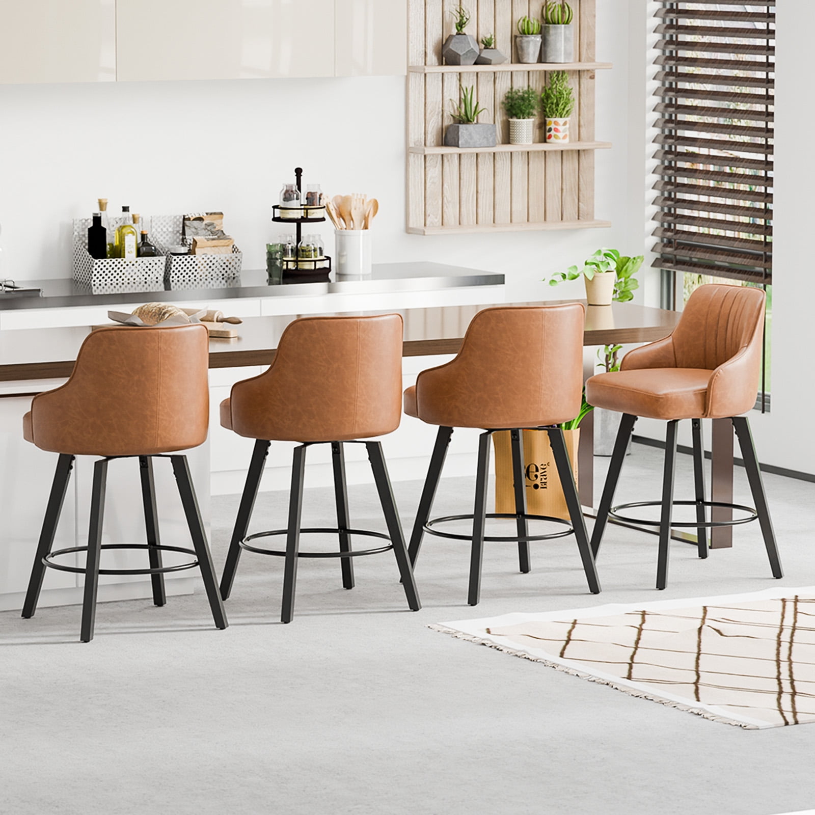 Ktaxon Swivel Bar Stools, 35" Counter Height Adjustable Bar Stools for Kitchen Island, Antique Bronze, 1 PCS