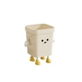 thumbnail image 2 of Rectangular Plastic Trash Can with Lid and Handles - Yellow Small Wastebasket for Bathroom, Bedroom, or Kitchen, 2 of 6