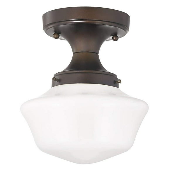 8-Inch Wide Bronze Vintage Style Schoolhouse ceiling Light