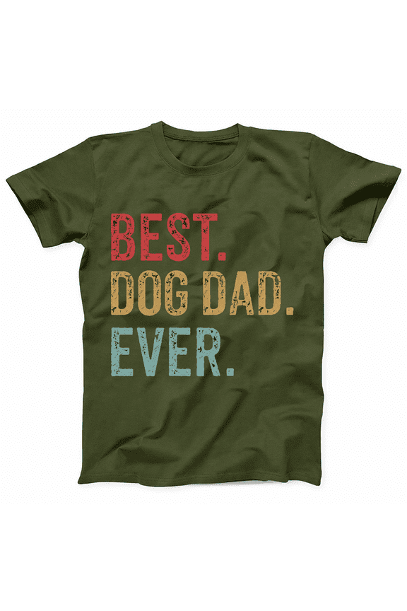 Mens Funny Dog Dad T Shirts Best Dog Dad Ever Fathers Day Graphic Tee for Men Pet Lover Graphic Tees Tshirt Graphic Tees
