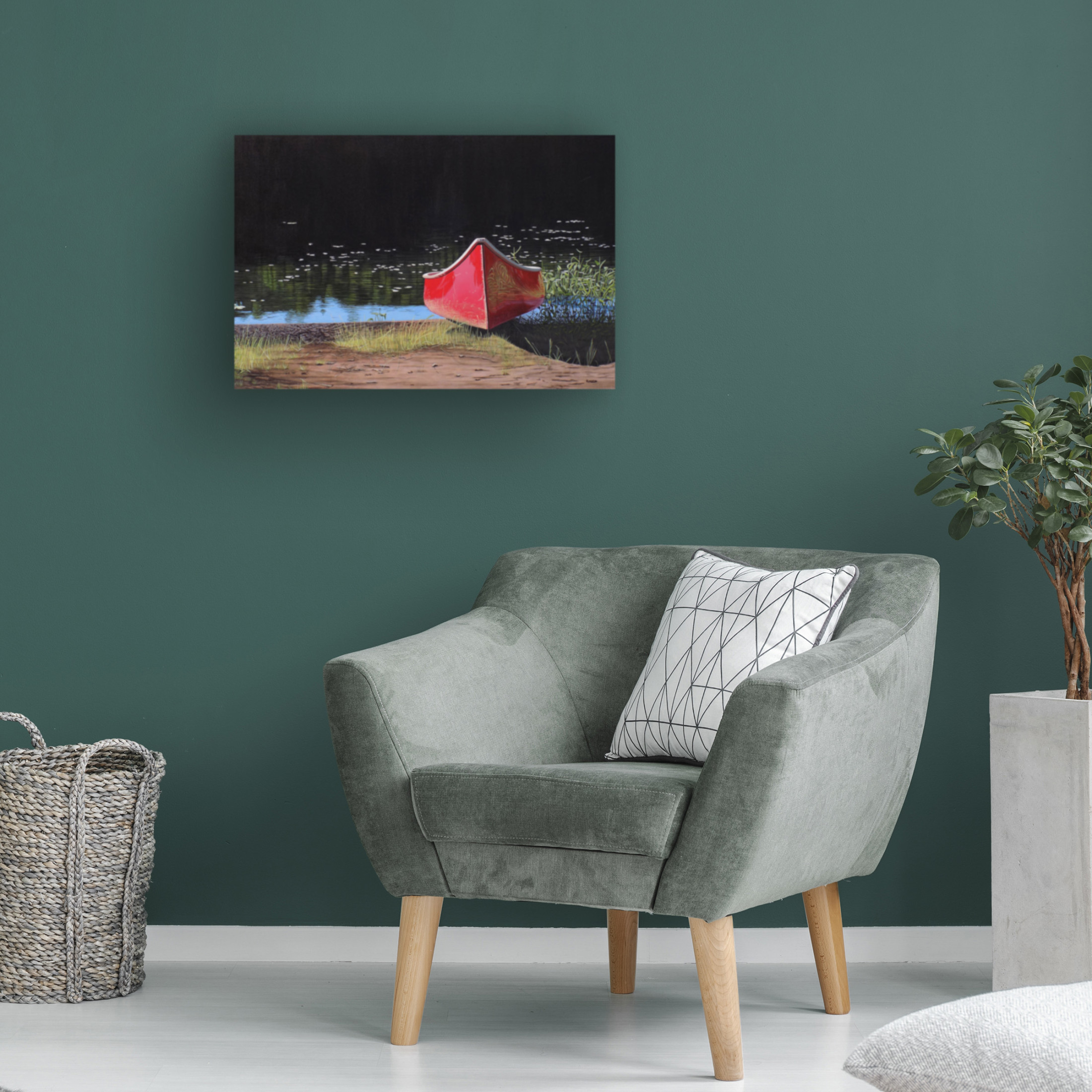 Canvas Wall Art - Kenneth M Kirsch 'Canoe' Wall Art for Living Room, Bedroom, or Office Décor by Trademark Fine Art - 19 x 12 Inches