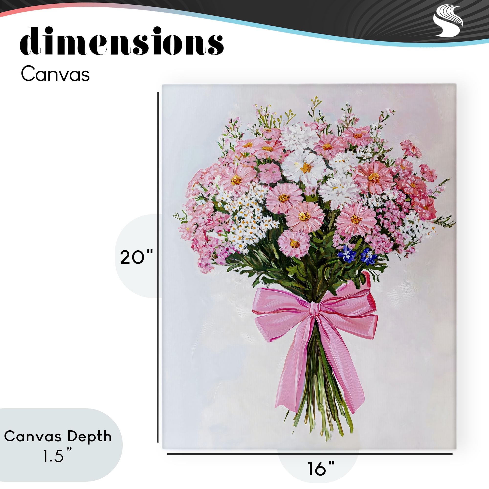 Stupell Industries Pink & White Tied Flower Bouquet Canvas Wall Art, design by The Prints Vibe