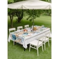 thumbnail image 3 of Vintage Beach Coastal Outdoor Tablecloth - 52x70 Inch Rectangle Dining Table Cover, Nautical Shell Starfish Coral Summer Waterproof Outdoor Table Cloth with Umbrella Hole & Zipper for Picnic/Patio, 3 of 7