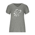 thumbnail image 4 of Blusa informal con estampado de manga corta y cuello en V de verano para mujer con estilo OAVQHLG3B Store  lin121212, 4 of 4