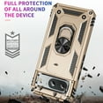 thumbnail image 3 of Allytech Rugged Case for Google Pixel 8, Military Grade Protection Shockproof Non-Slip Cover with Metal Rotatable Ring Stand, Magnetic Car Mount Holder Fashion Case for Google Pixel 8 - Gold, 3 of 7