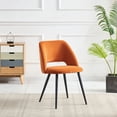 thumbnail image 5 of KEIVVAKN Kitchen Dining Chairs Set of 6 Orange Upholstered Modern Chairs for Dining Room Metal Legs, 5 of 10