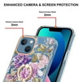 thumbnail image 3 of Allytech Floral Series Soft TPU Back Cover Ring Holder Kickstand Bumper Translucent Shockproof Slim Shell Cell Phone Case Cover for Apple iPhone 15 Pro Max, Rose, 3 of 4