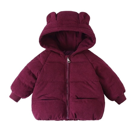 Xijirk Toddler Girl Jacket Baby Boys Girls Long Sleeve Bear Ears Winter Warm Outwear Jacket Coat Outerwear Size 3-4 Years