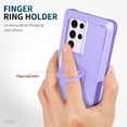 thumbnail image 2 of Petocase for Samsung Galaxy S23 Ultra Case,with 2 Pack Lens Protector Heavy Duty Full Body Shockproof Kickstand With 360° Ring Holder Support Car Mount,Purple, 2 of 8