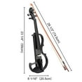 thumbnail image 6 of Yescom 4/4 Electric Violin Full Size Wood Silent Fiddle Musical Instrument Fittings Headphone Black, 6 of 12