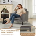 thumbnail image 5 of Modern Wingback Living Room Chair, Upholstered Fabric Accent Armchair, Single Sofa Chair with Lounge Seat and Wood Legs for Office/Bedroom/Reading Spaces, Beige, 5 of 7