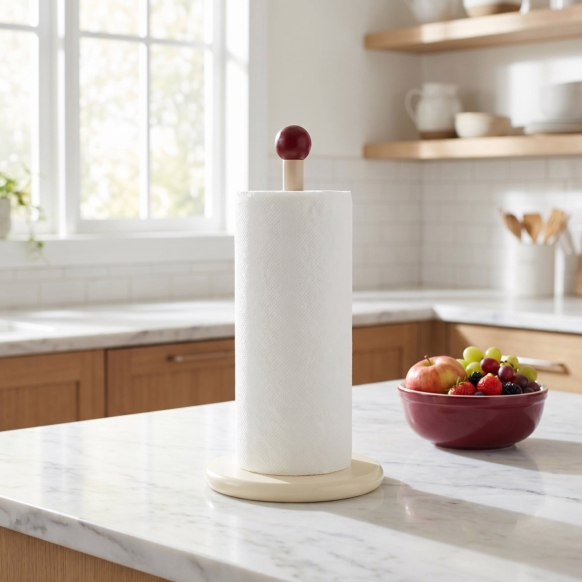 Unique Bargains Paper Towel Holder Countertop Weighted Base Dispenser 12x5.9inch