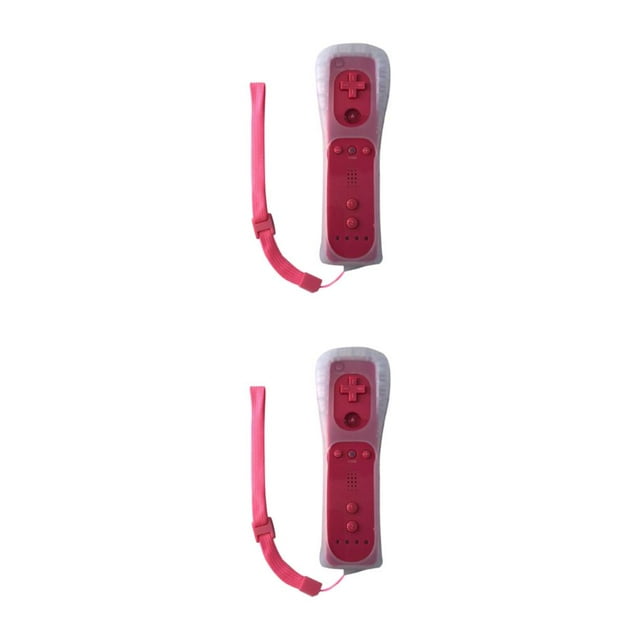Ruiboury Manette de Jeu Sans Fil à Bord Rond, Bouton Doux pour Confort, Vibration, Manette de Jeu à Distance, Rose, Ensemble de 2
