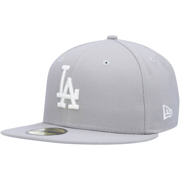 Men's New Era Gray Los Angeles Dodgers White Logo 59FIFTY Fitted Hat