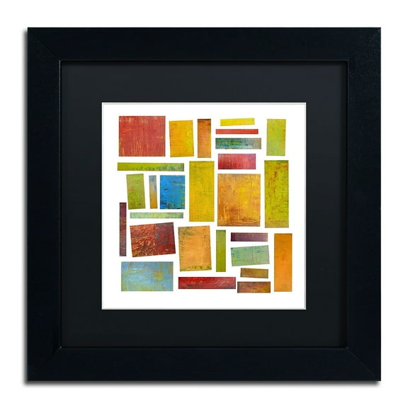 Trademark Fine Art "Building Blocks Two" Canvas Art by Michelle Calkins, Black Matte, Black Frame