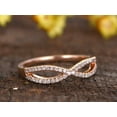 thumbnail image 3 of Man made diamond moissanite Diamond Wedding Band Curved Infinity Loop 0.50 Carat Sterling Silver 18k Gold Plating, 3 of 5