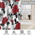 thumbnail image 3 of Red Rose Skull Bathroom Curtains Halloween Skeleton Head Flower Home Decoration Waterproof Fabric Shower Curtain with Hooks 72x72 Inch, 3 of 4