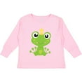 thumbnail image 3 of Inktastic Cute Frog, Green Frog, Frog Prince, Crown Boys or Girls Long Sleeve Toddler T-Shirt, 3 of 5