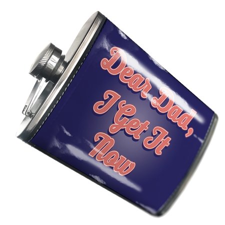 

NEONBLOND Flask Dear Dad I Get It Now Father s Day Classic Red White and Blue