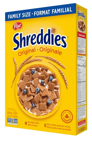 Post Shreddies Breakfast Cereal, Family Size, 635g (2 Pack)