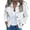 White, variant on Womens Jeans Jacket Solid Color Lapel Button Down Casual Denim Jacket Outerwear