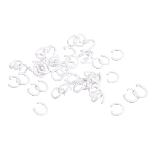 Unique Bargains Open Jump Rings, 8mm Colorful O-ring Connectors for DIY Crafts, White, 160Pack