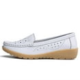 thumbnail image 3 of Spring Summer Women's Casual Hollow Loafers Slip On Leather Shoes Lightweight Casual Walking Shoes Female Moccasins Classic Penny Loafer Flats Boat Shoes, 3 of 9