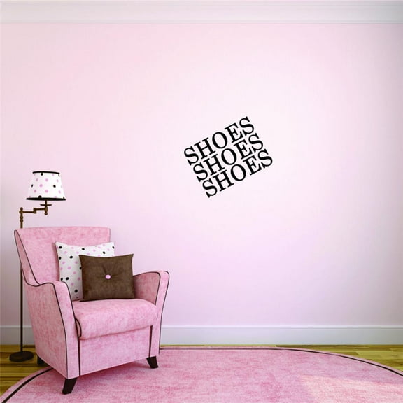 Custom Wall Decal Sticker - Shoes Shoes Shoes Teen Girls Fashion Wardrobe Bedroom Closet Quote Home Decor 16x16"