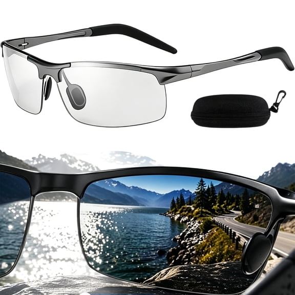 New Photochromic Sunglasses with Anti-Glare Polarized Lenses, Smart UV Protection Sunglasses for Outdoor Activities