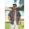 thumbnail image 3 of HAPPY BAY Men's Hawaiian Shirts Short Sleeve Button Down Shirt Mens Casual Shirts Vacation Tropical Beach Summer Party Shirts for Men Funny M Black, Leaves, 3 of 5