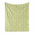 thumbnail image 1 of Clove Soft Flannel Fleece Throw Blanket, Doodle of Carnation Flowers and Buds in Yellow Tones with Leaves, Cozy Plush for Indoor and Outdoor Use, 50" x 70", Yellow Jade Green White, by Ambesonne, 1 of 6