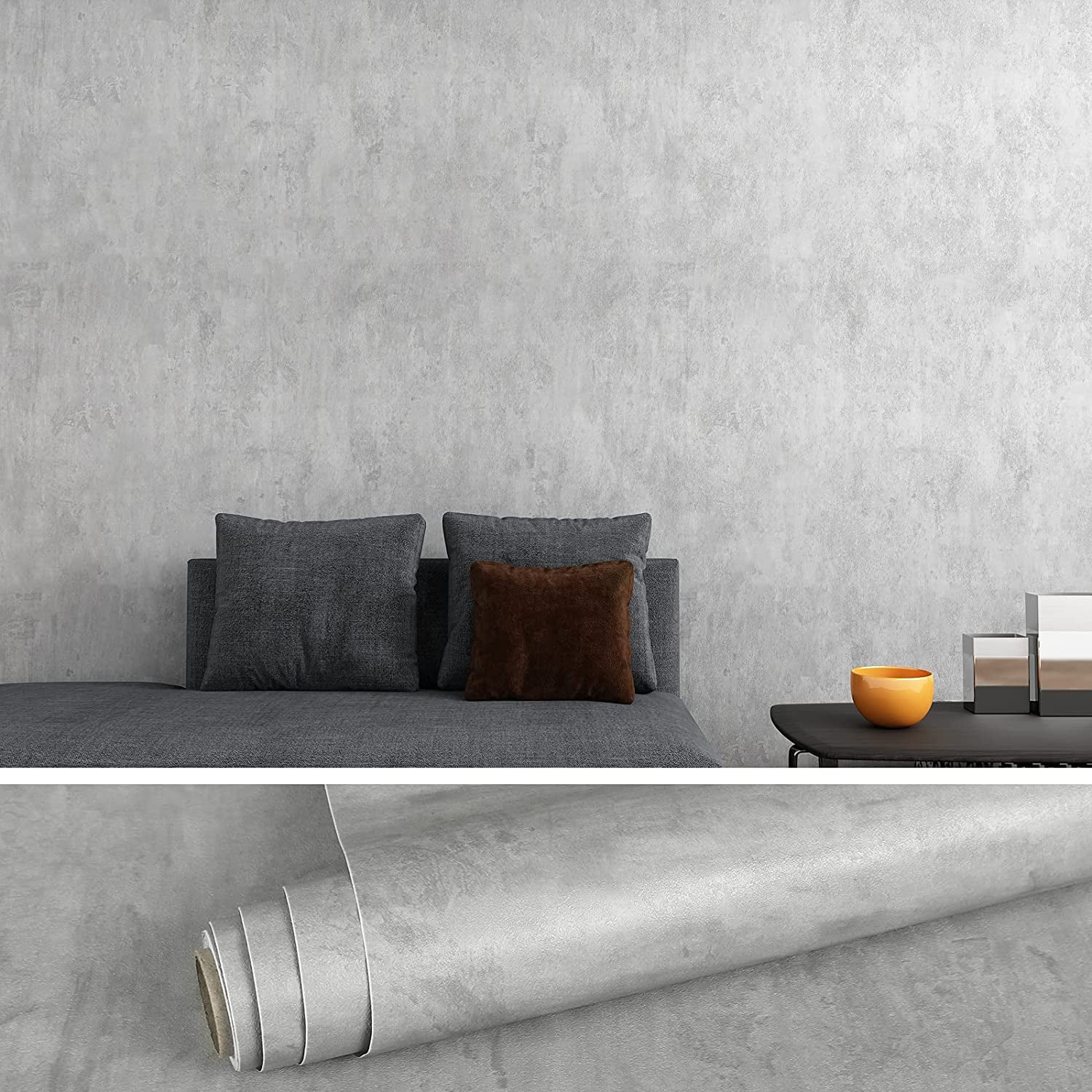 VEELIKE ''x354'' Concrete Wallpaper Peel and Stick Thick Concrete  Countertop Contact Paper Waterproof Removable Industrial Gray Cement  Wallpaper Self Adhesive Vinyl Film for Walls Cabinets Bedroom 