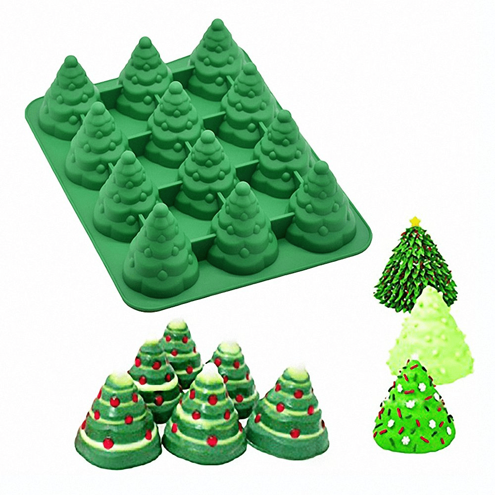 3D Christmas Tree Silicone Mold Stibadium Xmas Tree Pan Silicone Mold Christmas Silicone Mold