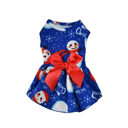 

[Big sale!]Holiday Dog Dress Cute Chrisimas Pet Dresses Skirts Christmas Doggie Bowknot Dresses Thanksgiving Puppy Festival Skirts