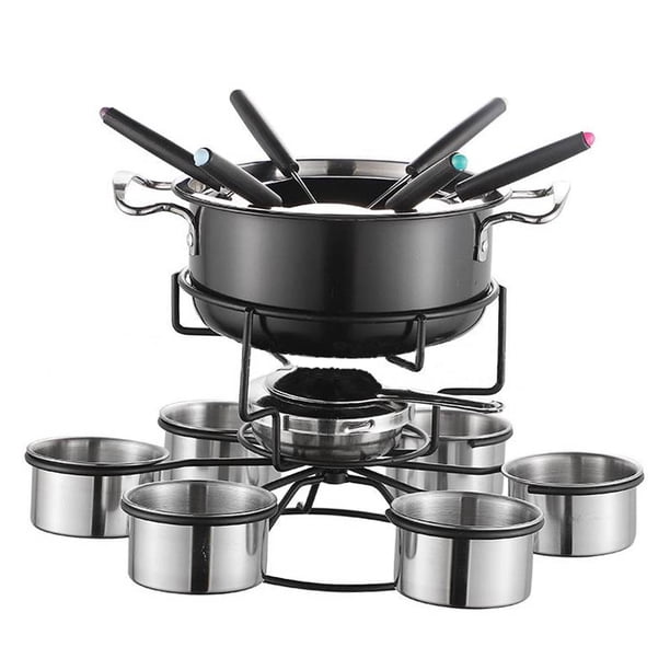 Juego de ollas para fondue de acero inoxidable Juego de fondue de queso resistente Estable Portátil para el hogar B