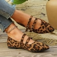 thumbnail image 3 of HEWUQI Women's leopard Print Ballet Flats Elegant Point Toe Slip on Low Heels Adjustable Strap Comfortable Soft Work Dress Shoes Brown Size 6, 3 of 5