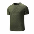 thumbnail image 2 of Men's Athletic Crew Neck T-Shirt - Lightweight Breathable Workout Tees for Gym Running, Training and Urban Sports Size 3XL Army Green, 2 of 5