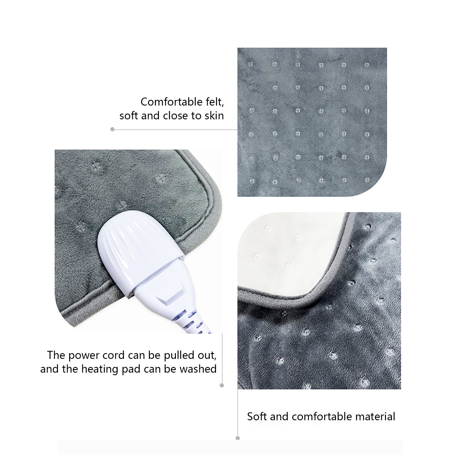 YHAICO Electric Blankets Heating Pad & Foot Warmer,6 Temperature Settings & 3 Settings,Washable Fast Heated Feet Warmers,Heating Pad for Back,Shoulders,Abdomen,Legs