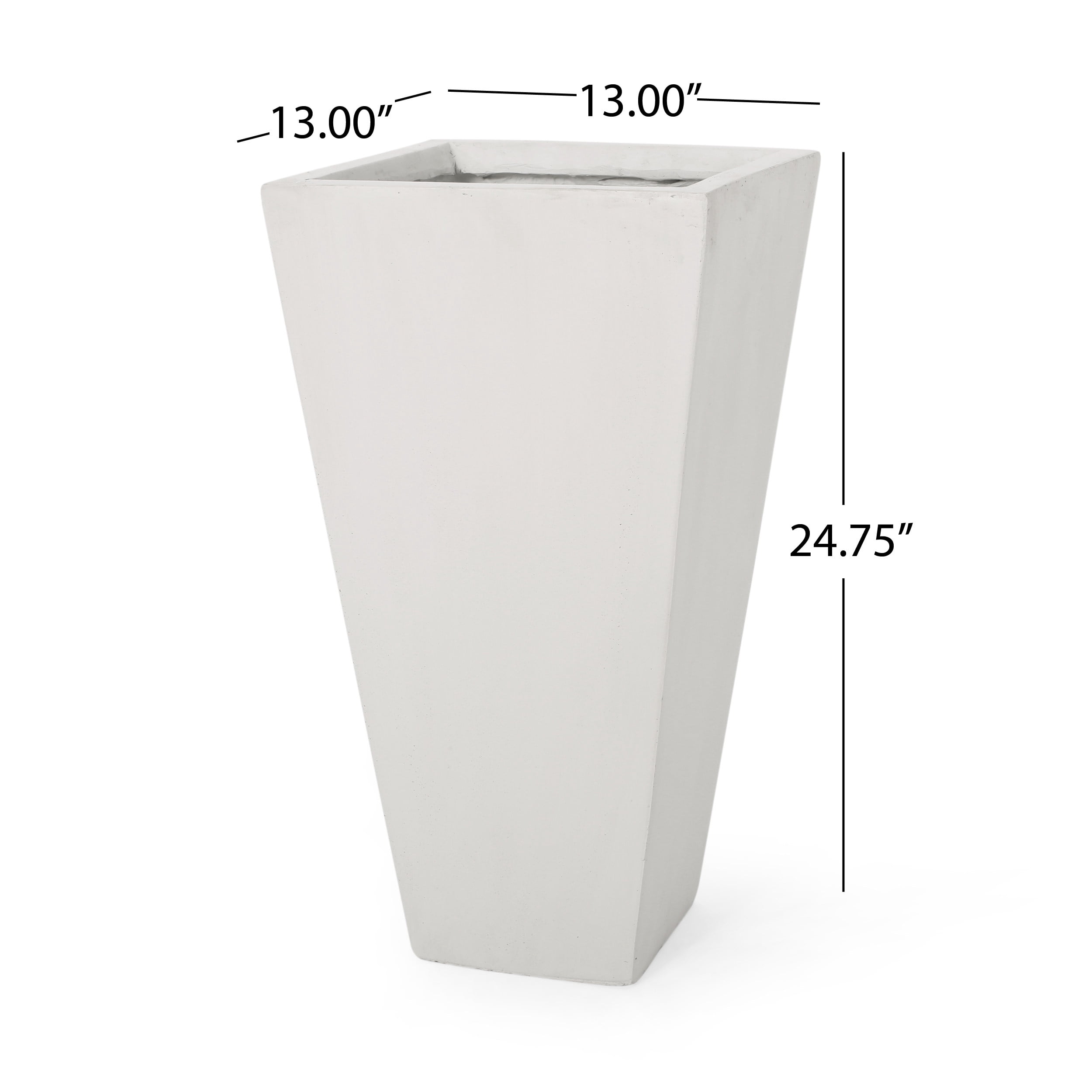 Theo Cast Stone Small Outdoor Planters, Set of 2, White