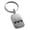 Silver, variant on Stainless Steel Letter M Initial 3D Monogram Engraved Small Rectangle Dog Tag Charm Keychain Keyring