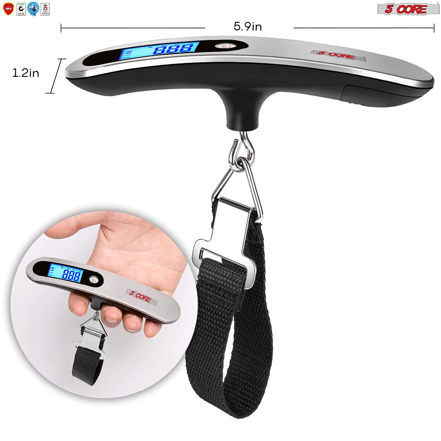 5 Core Luggage Scale Handheld Portable Electronic Digital Hanging Bag  Weight Scales Travel LS-004 2PCS 