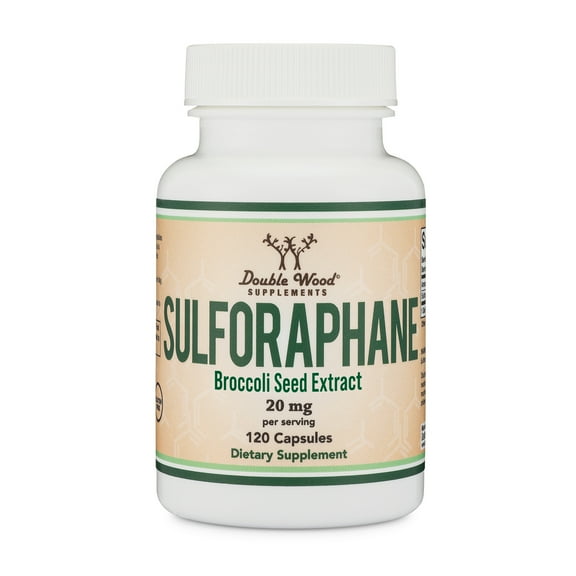 Sulforaphane Supplement -20mg of Sulforaphane per Serving (120 Capsules) Potent Broccoli Extract for Healthy Aging by Double Wood Supplements