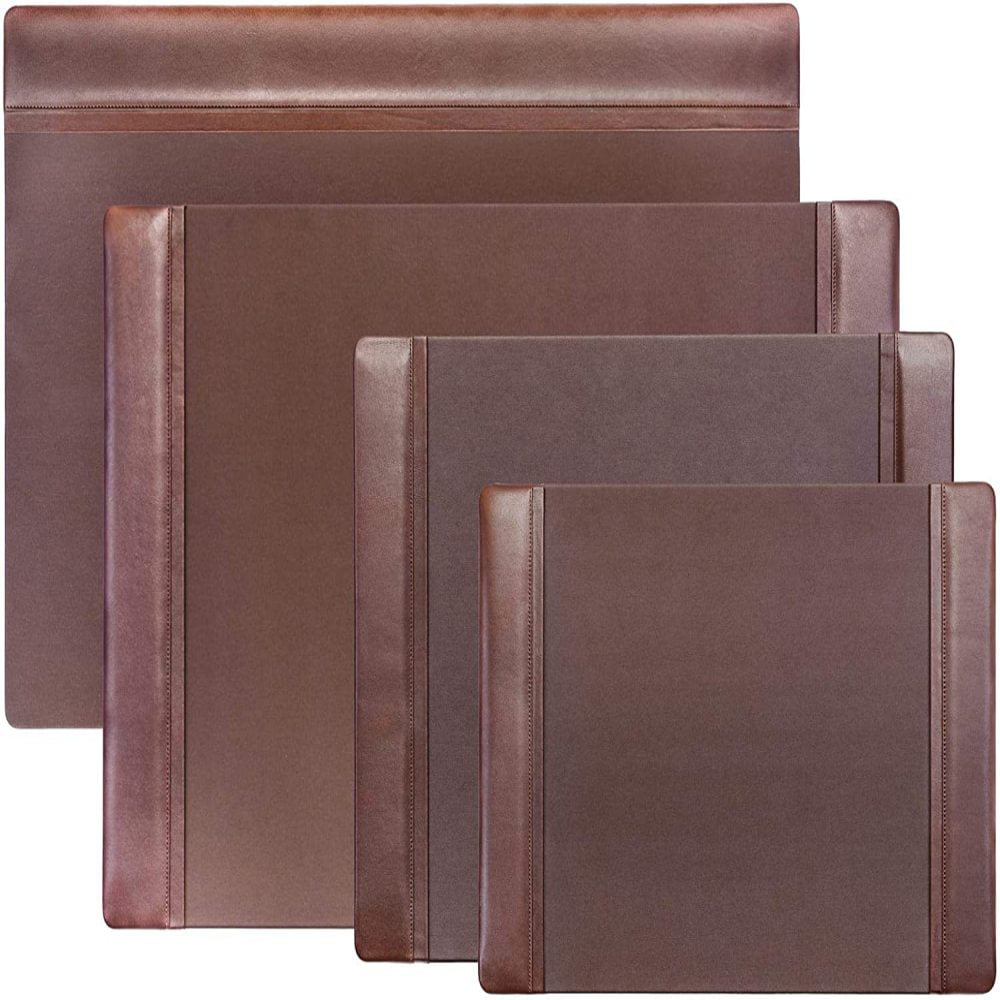 Dacasso Classic Leather Side Rail Desk pad, 34 x 20, Chocolate Brown