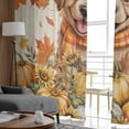 thumbnail image 4 of Orange Cute Dog Sheer Curtains 96 Inches Long 2 Panels Set, Window Sheer Curtains for Living Room/Bedroom, Fall Pumpkins Maple Leaves Retro Pastoral Light Filtering Rod Pocket Curtain 52'' x 96'' x 2, 4 of 7
