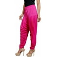 thumbnail image 3 of Stylesindia Solid Cotton Viscose Lycra Women's Patiala Harem Pants (Rani Pink), 3 of 3