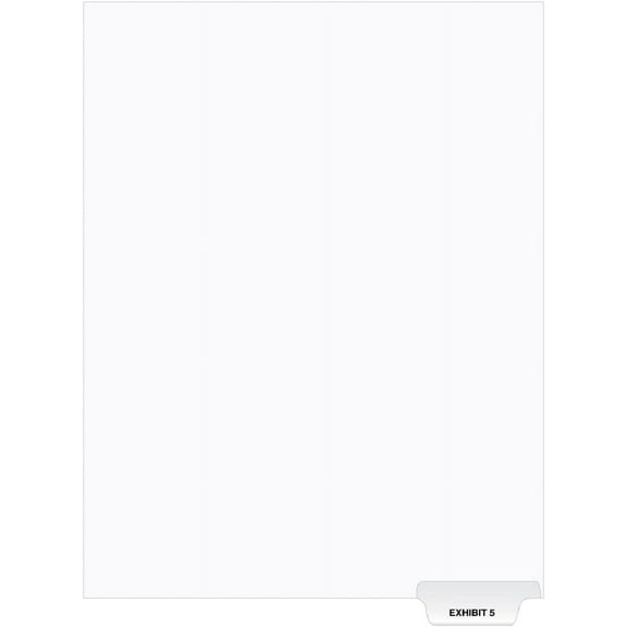 Exhibitindexes® Bottom Exhibit Tabs Letter Size AVE Style Bold Font Package of 25 - Made in the USA