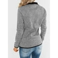 thumbnail image 3 of Chandails en Molleton à Manches Longues pour Femmes Col Quart 1/4 Zip Pull Décontracté Uni avec Poches (S-2TG), 3 of 6