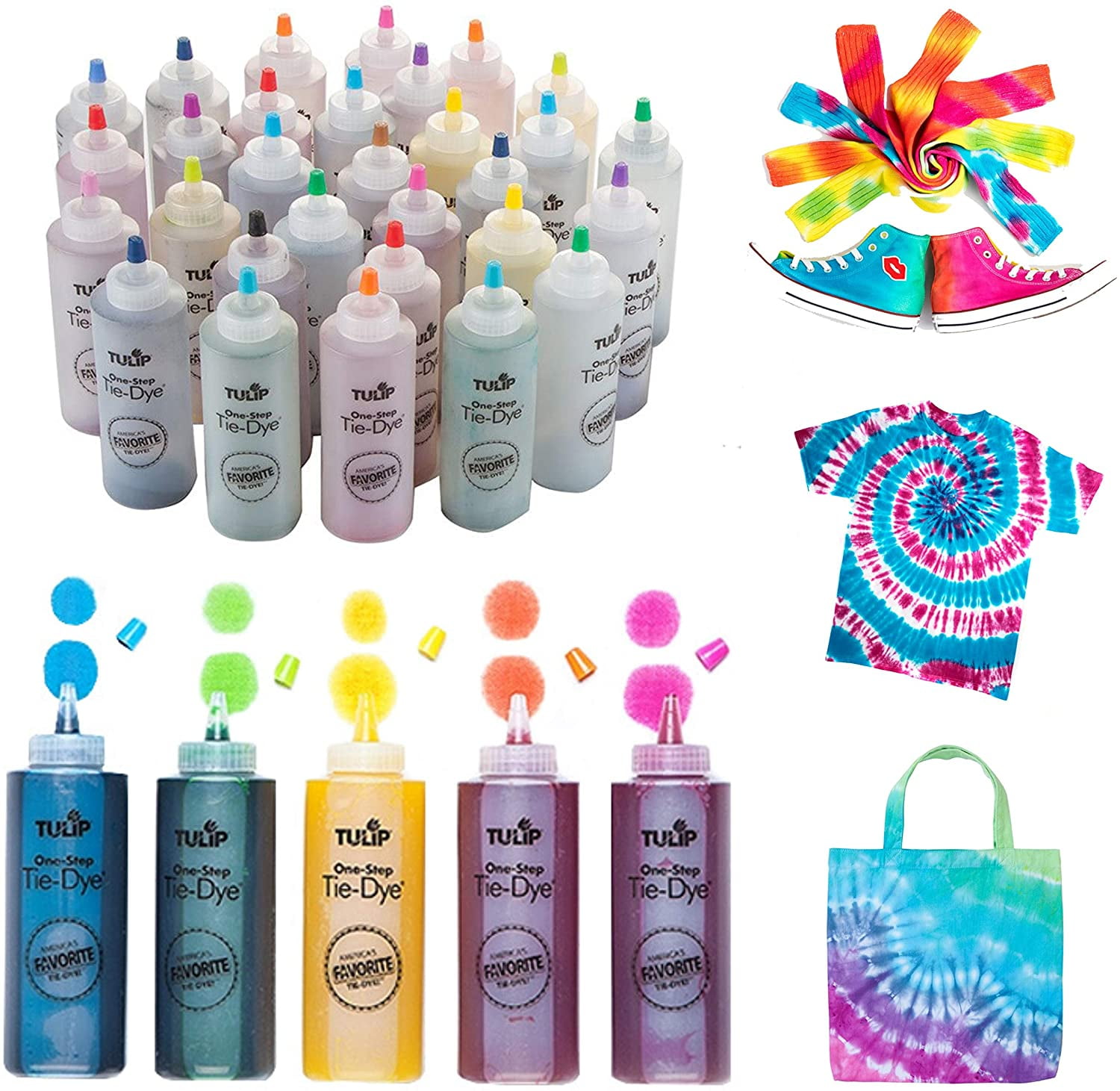 Tulip One Step Tie Dye 30 Color Ultimate Summer Bundle Kit Walmart Com