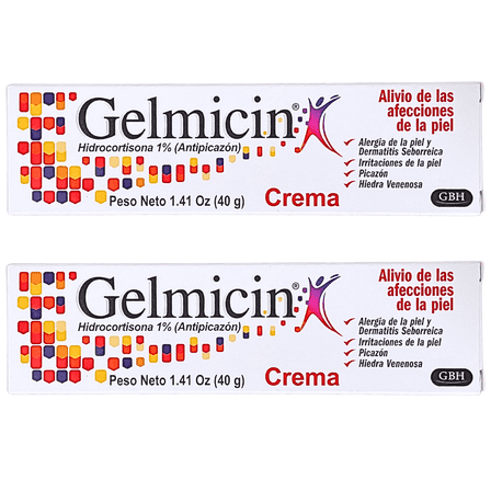Gelmicin Hydrocortisone 1% Fast Acting Anti-Itch Cream For Skin Rashers, Allergies, Eczema 1.41oz